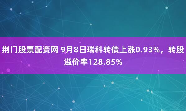荆门股票配资网 9月8日瑞科转债上涨0.93%，转股溢价率128.85%